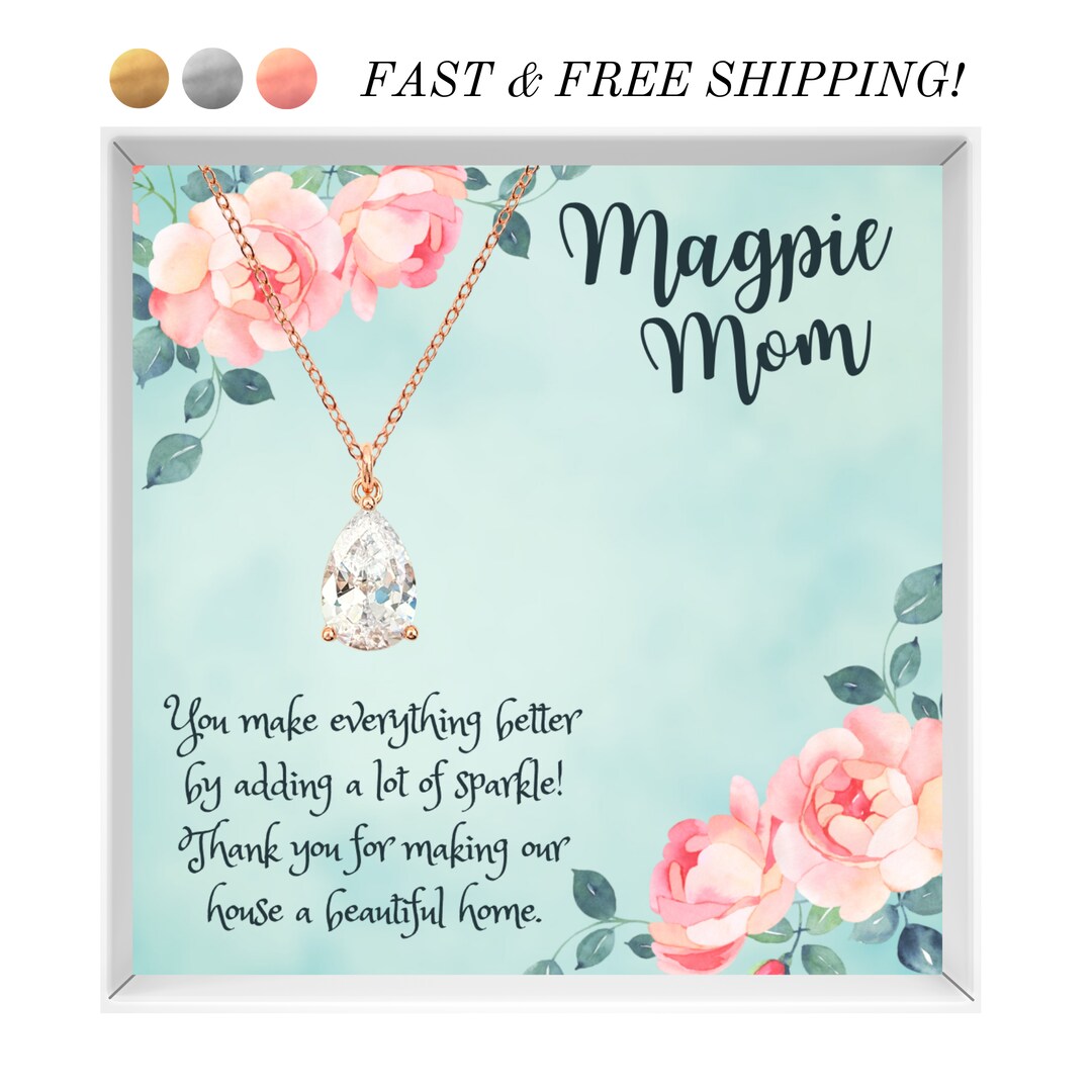 JEWELRY GIFTS for Mom, Boxed Diamond Necklace, Loving Message to